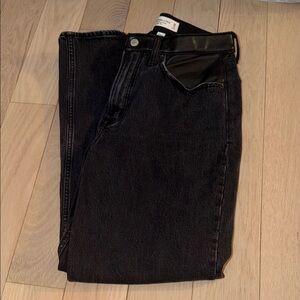 Abercrombie Black Jeans – Faux Leather detail